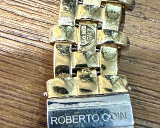 ROBERTO COIN 18K GOLD Appassionata 3 Row Woven Bracelet and Necklace with Diamond Clasp With Ruby Accent