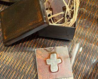 Iron Cross and Nail in Iron Box by JAN BARBOGLIO