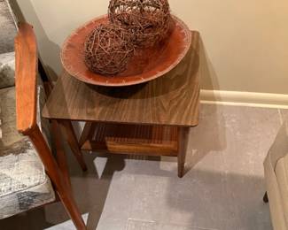 Lane MCM Side Table with Cane Shelf