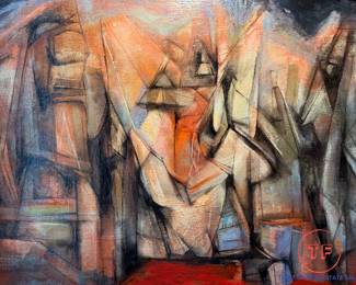 RAMONA R. MITCHELL Untitled Abstract Oil Painting on Canvas
