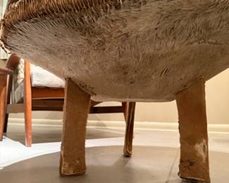 Vintage African Drum Wrapped in Cow Hide