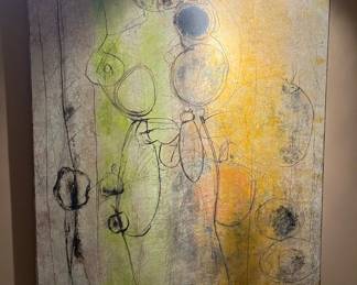 FRITZ BALLY "The Apprentice" 1992 Acrylic, and Gesso on Steel Painting 41" x 35"