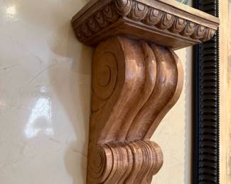 Architectural Salvage Hand Carved Wood Wall Sconce