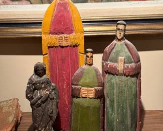 Wood Carved Painted Religious Santos Figures