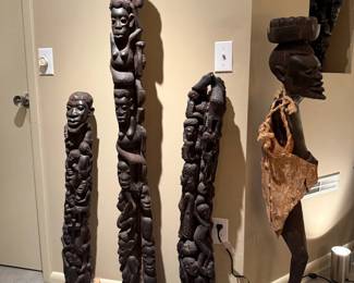 African Makonde "Tree of Life" Ebony Wood Hand Carved Sculptures of Nature, Family, Community, and Ancestral Lineage