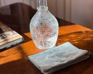 TIFFANY & CO. Quatrefoil Cross Design 11" Decanter for CHRISTIAN BROTHERS Tricentennial with Tiffany Bag