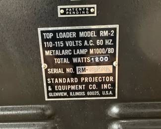 Standard Top Loader Model RM-2 Projector