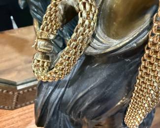 14K GOLD Polished Mesh Bracelet and Necklace
