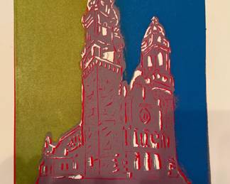 Signed MAYLOW PHILLIPS Untitled Saint Cecilia Catholic Cathedral #5 Serigraph 2007