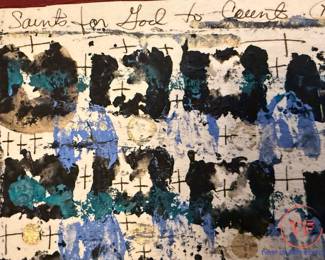 FRITZ BALLY Oil on Handmade Paper with Personal Inscription to BROTHER WILLIAM WOEGER