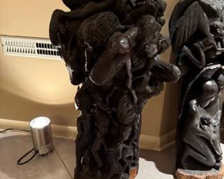 African Tanzania Makonde “The Tree of Life” Hand Carved Ebony Wood

