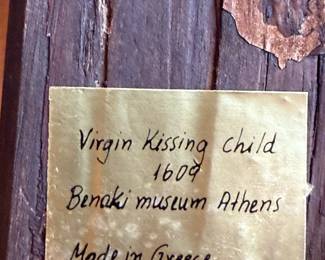 Greek Religious Icon - Virgin Kissing Child