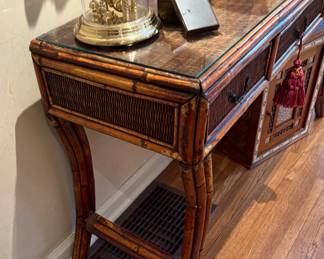 Rattan Bamboo Console Table