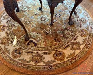Handmade Indian Jaipur Collection 6' Round Area Rug