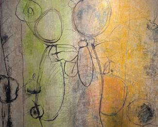 FRITZ BALLY "The Apprentice" 1992 Acrylic, and Gesso on Steel Painting 41" x 35"