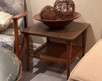 Lane MCM Side Table with Cane Shelf
