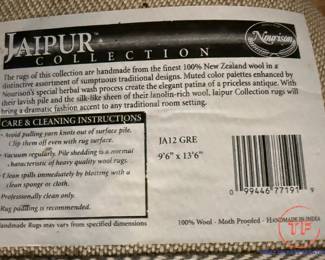 Handmade Indian Jaipur Collection 9'6" x 13'6" Area Rug