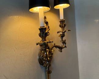 Gilt Bronze Louis XIV Style Lamp Wall Sconce