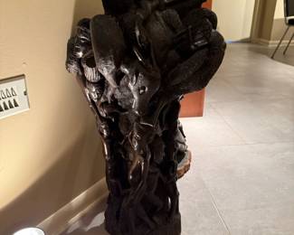 African Tanzania Makonde “The Tree of Life” Hand Carved Ebony Wood
