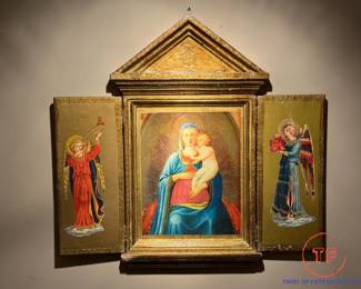 Bi-Fold "The Virgin with Child and Angels" Made in Italy