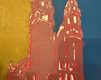 Signed MAYLOW PHILLIPS Untitled Saint Cecilia Catholic Cathedral #5 Serigraph 2007