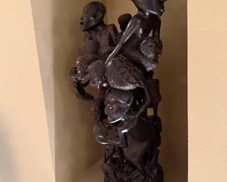  African Tanzania Makonde “Tree of Life” Hand Carved Ebony Wood
