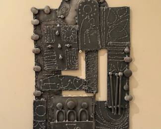 Signed BROTHER MEL MEYER Modern Church Sculpted Brutalist Style Wall Art in Welded Steel/Iron