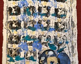 FRITZ BALLY Oil on Handmade Paper with Personal Inscription to BROTHER WILLIAM WOEGER