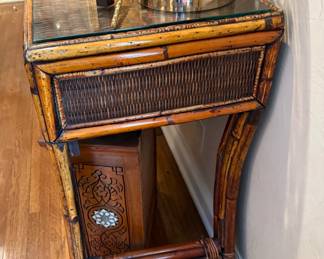 Rattan Bamboo Console Table