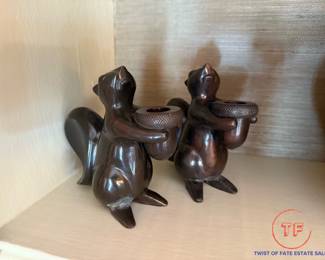 Restoration Hardware Squirrel Candle Holders