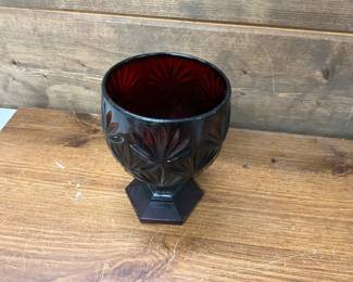 Ruby Red Pedestal Candy Dish