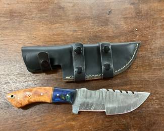 Work Knife with Wood Handle & Sheath
