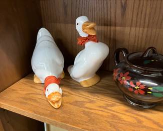 White Ceramic Duck Figurines