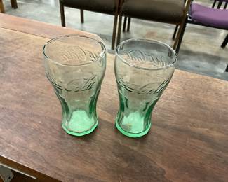 Libbey Green Glass Coca-Cola Glasses