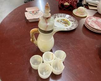 Onyx Teapot and Cups