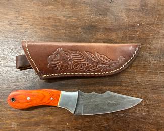 Wood Handle Knife w/Sheath