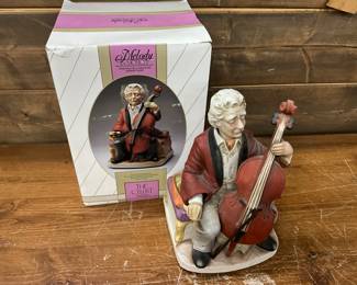 Waco Melody in Motion Cello Player Bisque Porcelain Figurine