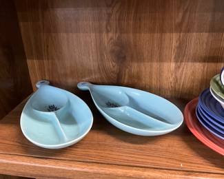 Cronin Blue Tulip Divided Serving Dishes