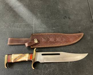 D2 Steel Full Tang Big Bowie Knife w/Sheath