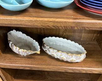 Haeger 22 K Gold Tweed Bowls