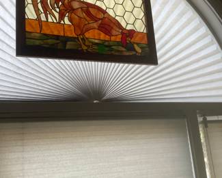 Stain glass rooster.