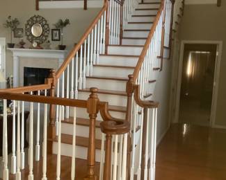 The stairs leading to the upstairs.
