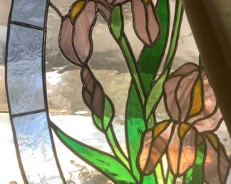 Another piece of stain glass with beautiful Iris.
