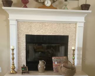 There are two kerosene lanterns on the mantle.  Not only  are they beautiful for decorating, but also to use when the electricity goes off.