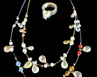 Colorful Layered Necklace Ring
