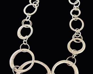 Silver Link Statement Necklace