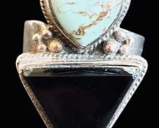 Black Turquoise Sterling Ring
