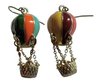 Hand Painted Hot Air Balloon Earrings