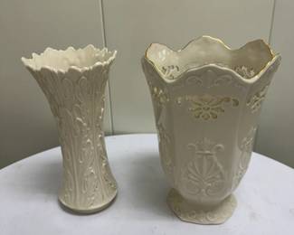 (2pc) Lenox Vases | Tall Lenox vases, h. 8.5 in. and 9 in.

