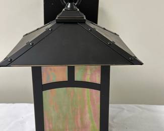 (1pc) Restoration Hardware Sconce | Restoration Hardware "Madera II" lantern sconce in bronze.
